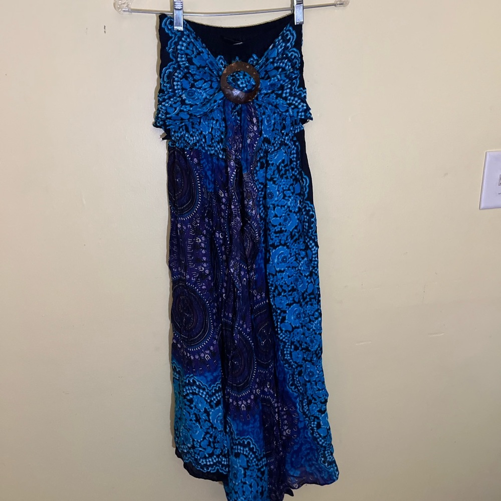 Thaluta Blue and Black Patterned Dress